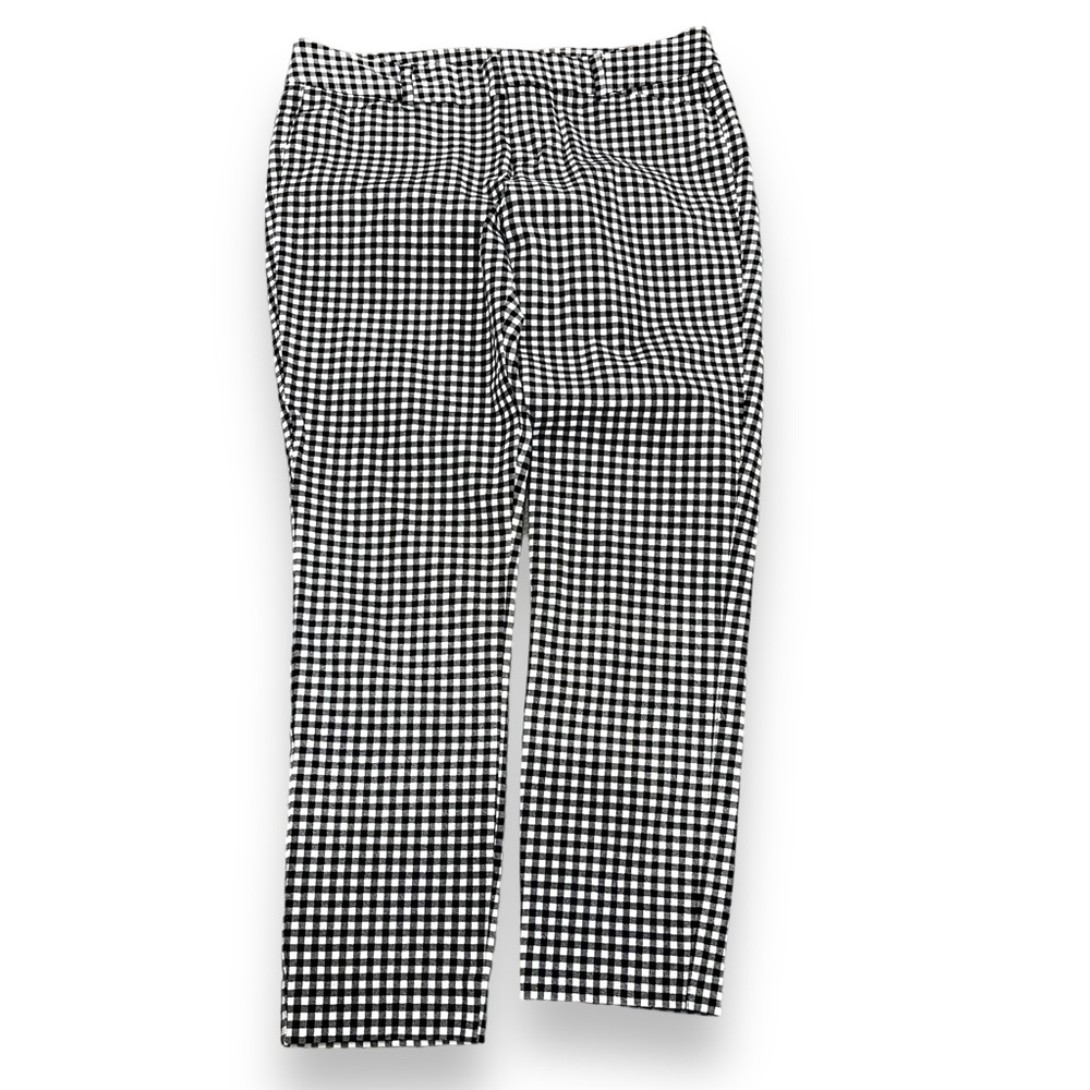Old navy black and white checkered pull on pants with front pockets size 8 - Picture 1 of 7